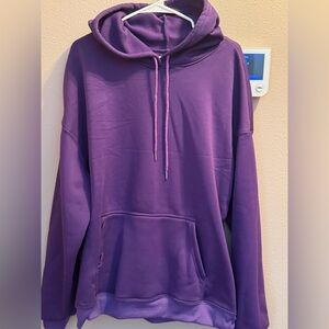 Purple Pullover Performance Hoodie with Front Pocket No Brand